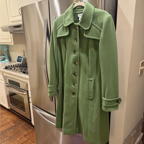Vintage Lilly Pulitzer Pea Green Wool Blend Coat - Picture 2 of 6